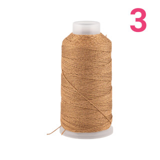 Filo Di Poliestere Intrecciato Diamantato Per Macrame' E Ricamo Misura 3 - 1 Bobina 80mt Beige Chiaro