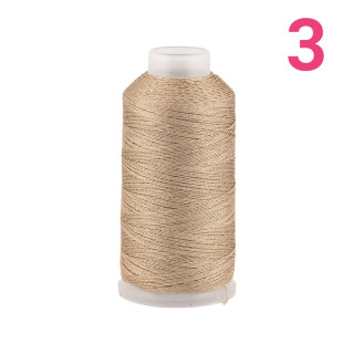 Filo Di Poliestere Intrecciato Diamantato Per Macrame' E Ricamo Misura 3 - 1 Bobina 80mt Beige Sabbia Chiaro