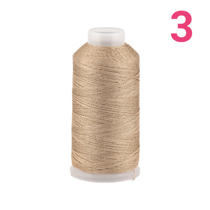 Filo Di Poliestere Intrecciato Diamantato Per Macrame' E Ricamo Misura 3 - 1 Bobina 80mt Beige Sabbia Chiaro