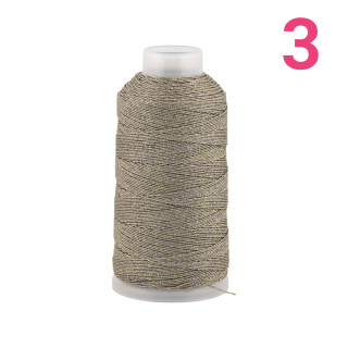 Filo Di Poliestere Intrecciato Diamantato Per Macrame' E Ricamo Misura 3 - 1 Bobina 80mt Grigio Tortora