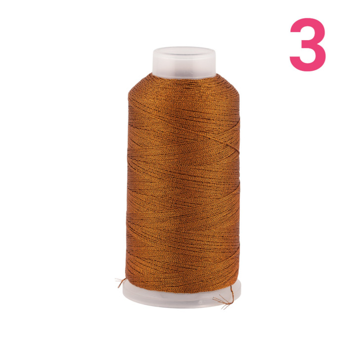 Filo Di Poliestere Intrecciato Diamantato Per Macrame' E Ricamo Misura 3 - 1 Bobina 80mt Marrone Dorato