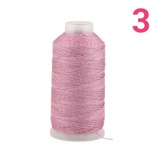 Filo Di Poliestere Intrecciato Diamantato Per Macrame' E Ricamo Misura 3 - 1 Bobina 80mt Rosa Antico