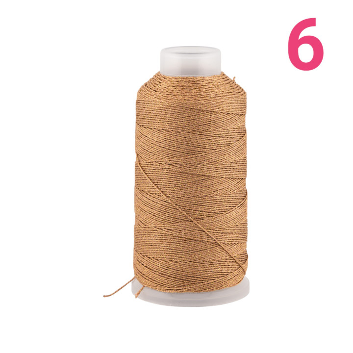 Filo Di Poliestere Intrecciato Diamantato Per Macrame' E Ricamo Misura 6 - 1 Bobina 80mt