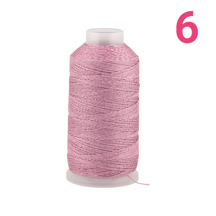 Filo Di Poliestere Intrecciato Diamantato Per Macrame' E Ricamo Misura 6 - 1 Bobina 80mt