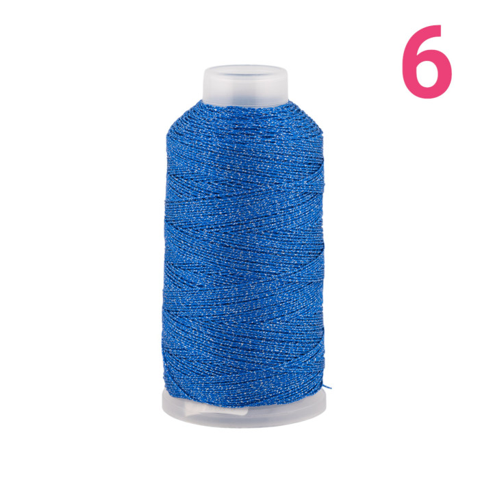 Filo Di Poliestere Intrecciato Diamantato Per Macrame' E Ricamo Misura 6 - 1 Bobina 80mt Blu Intenso