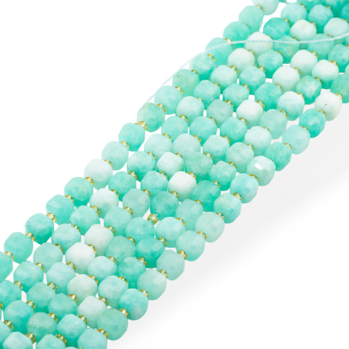 Giada Taglio Rigido Cubo Sfaccettato 8mm Amazzonite