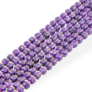 Giada Taglio Rigido Cubo Sfaccettato 8mm Viola