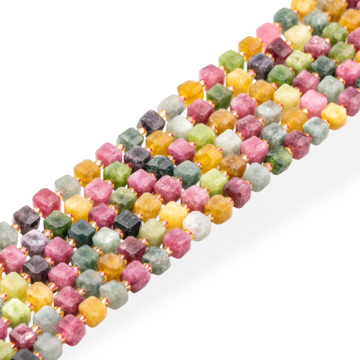 Giada Taglio Rigido Cubo Sfaccettato 8mm Tormalina