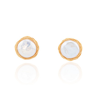 Orecchini Di Bronzo Handsmade Con Perle Di Fiume