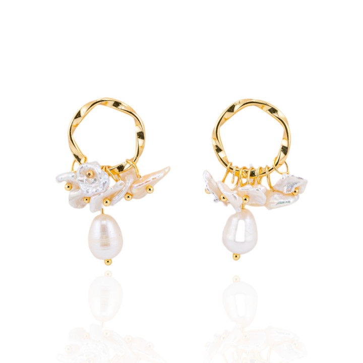 Orecchini Di Bronzo Handsmade Con Perle Di Fiume