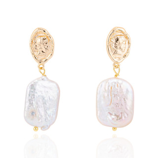 Orecchini Di Bronzo Handsmade Con Perle Di Fiume