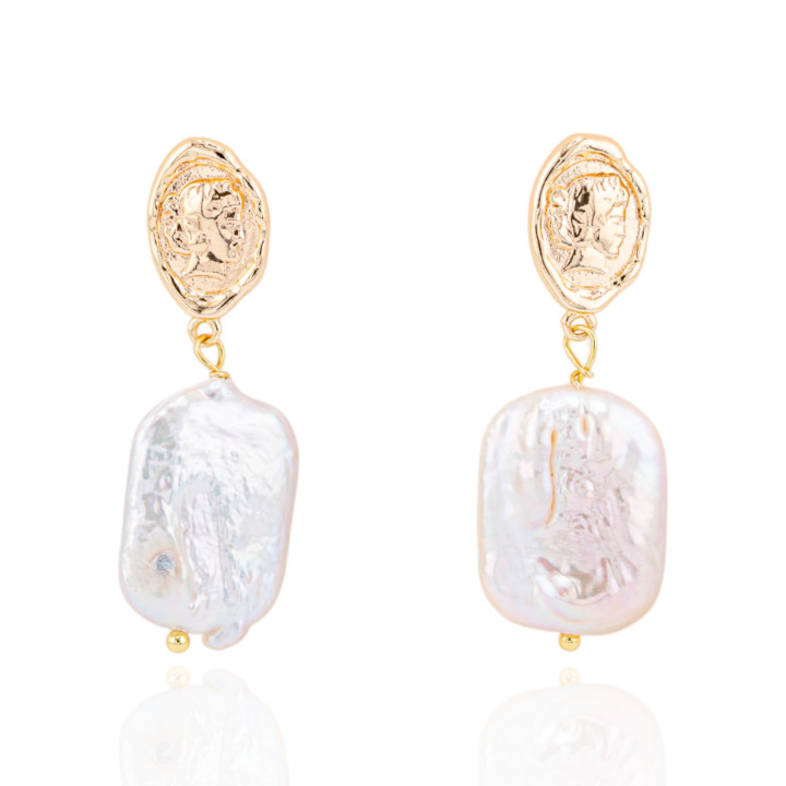 Orecchini Di Bronzo Handsmade Con Perle Di Fiume