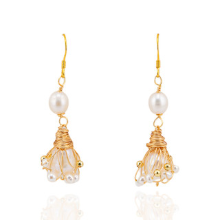 Orecchini Di Bronzo Handsmade Con Perle Di Fiume