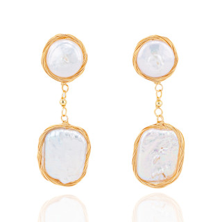 Orecchini Di Bronzo Handsmade Con Perle Di Fiume