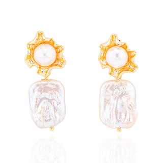 Orecchini Di Bronzo Handsmade Con Perle Di Fiume