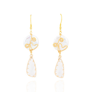 Orecchini Di Bronzo Handsmade Con Perle Di Fiume