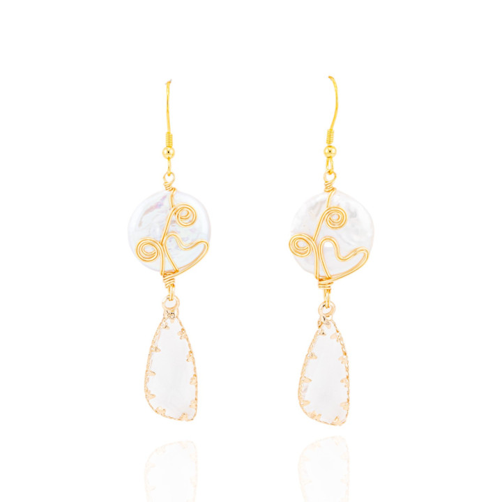 Orecchini Di Bronzo Handsmade Con Perle Di Fiume