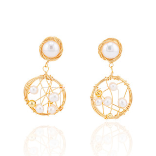 Orecchini Di Bronzo Handsmade Con Perle Di Fiume