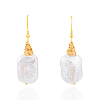 Orecchini Di Bronzo Handsmade Con Perle Di Fiume