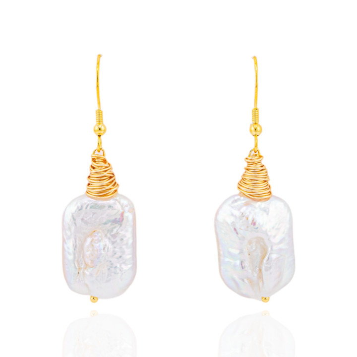 Orecchini Di Bronzo Handsmade Con Perle Di Fiume