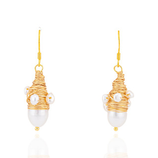 Orecchini Di Bronzo Handsmade Con Perle Di Fiume