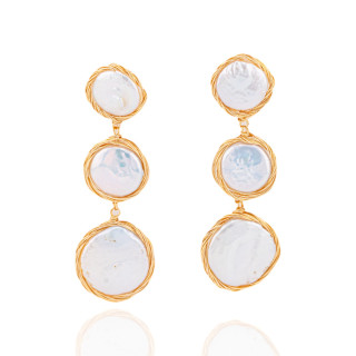 Orecchini Di Bronzo Handsmade Con Perle Di Fiume