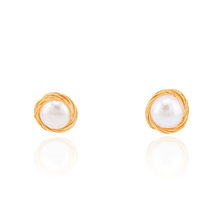 Orecchini Di Bronzo Handsmade Con Perle Di Fiume