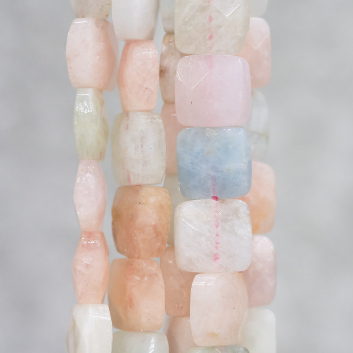 Plato Cuadrado Facetado Multicolor Berilo Aguamarina 14mm