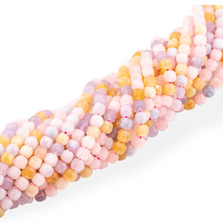 Quarzo Citrino e Ametista Taglio Rigido Cubo Sfaccettato 6mm