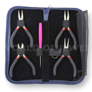 Astuccio In Ecopelle Kit Di Pinze E Tronchesini - Blu