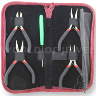 Astuccio In Ecopelle Kit Di Pinze E Tronchesini - Rosso