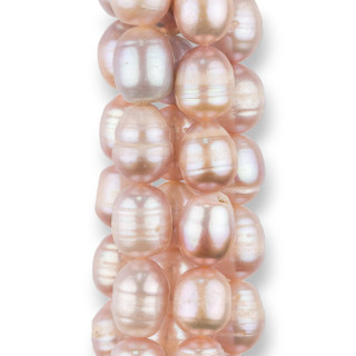 Perle Di Fiume Riso Rigato 9,0-10mm Rosa