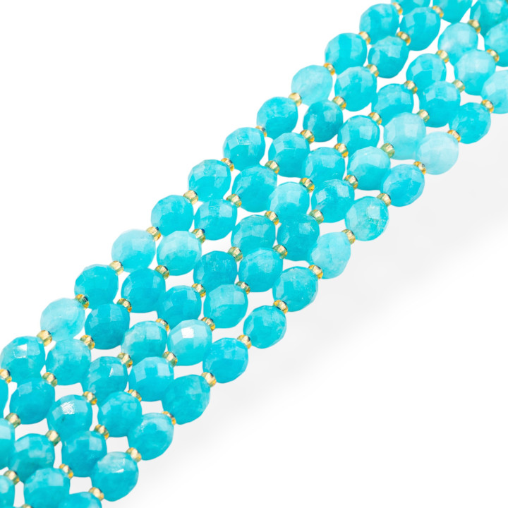 Giada Taglio Rigido Oliva Sfaccettata 8x10mm Amazzonite