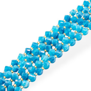 Giada Taglio Rigido Oliva Twist Sfaccettata 6mm Zaffiro