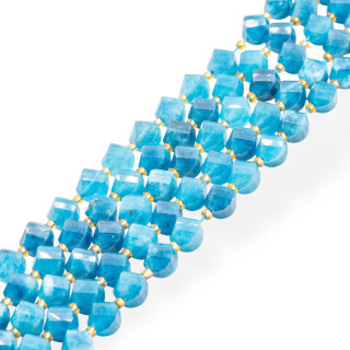 Giada Taglio Rigido Oliva Twist Sfaccettata 8mm Zaffiro