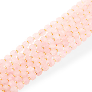 Quarzo Rosa Taglio Rigido Cubo Sfaccettato 8mm