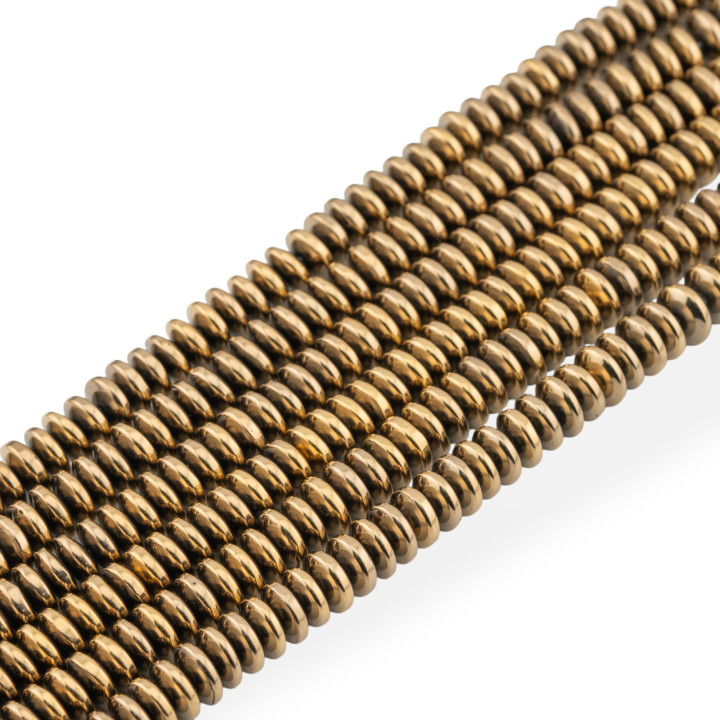 Ematite Pirite Rondelle Disco Liscio 8x4mm