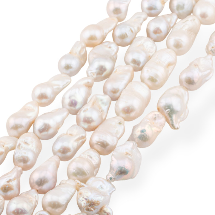 Perle Di Fiume Barocche A Goccia (FWQ) 90-100gr Bianco