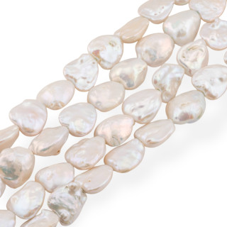 Perle Di Fiume Barocche Piatte Cuore (REE) 70-75gr Bianco