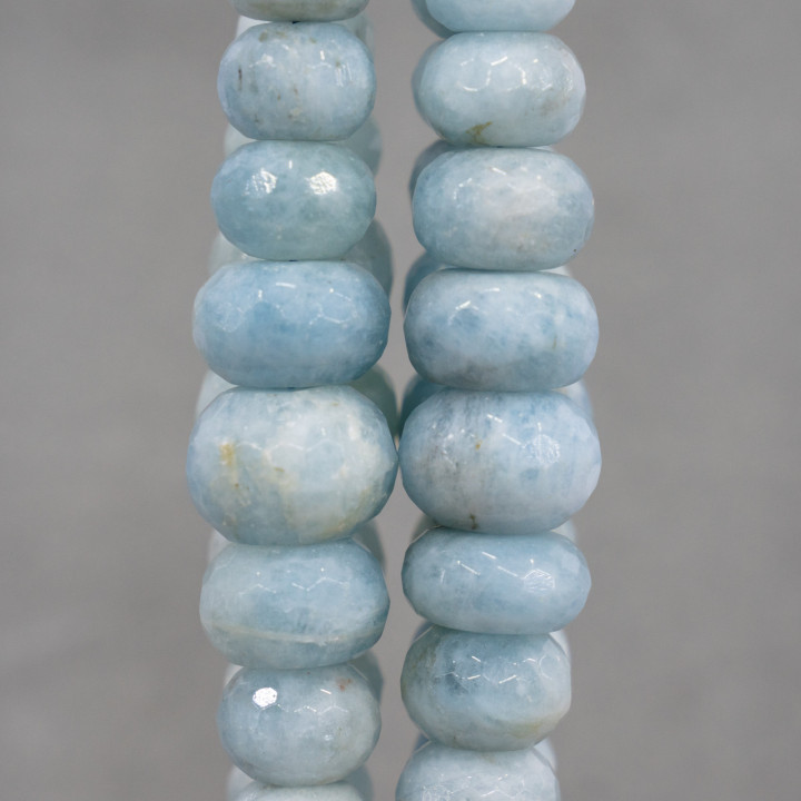 Roher Aquamarin Milch facettierte Rondelle A Gradation 07-21mm