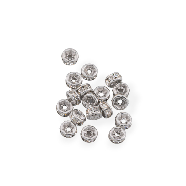 Distanziatore Rondelle Strass Di Acciaio  7mm 100pz