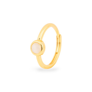 Anello In Argento 925 Con Pietra Incastonata Misura Regolabile Dorato Bianco