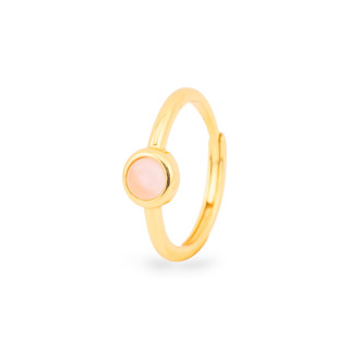 Anello In Argento 925 Con Pietra Incastonata Misura Regolabile Dorato Rosa