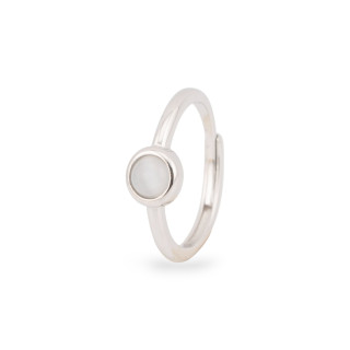 Anello In Argento 925 Con Pietra Incastonata Misura Regolabile Rodiato Bianco