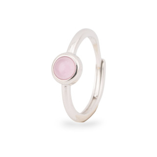 Anello In Argento 925 Con Pietra Incastonata Misura Regolabile Rodiato Rosa