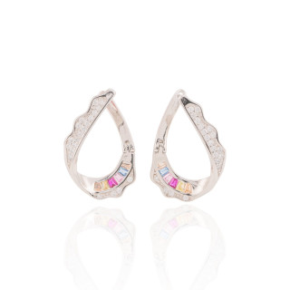 Orecchini Di Argento 925 Con Zirconi 1 Coppia Rodiato Mix