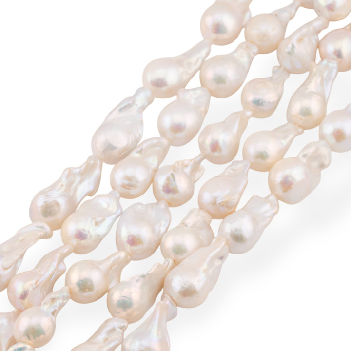 Perle Di Fiume Barocche A Goccia (FWL)  75-80gr Bianco