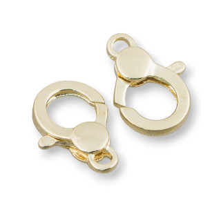 Chiusura Di Argento 925 A Moschettone A Scatto 14x20mm 3pz Dorato