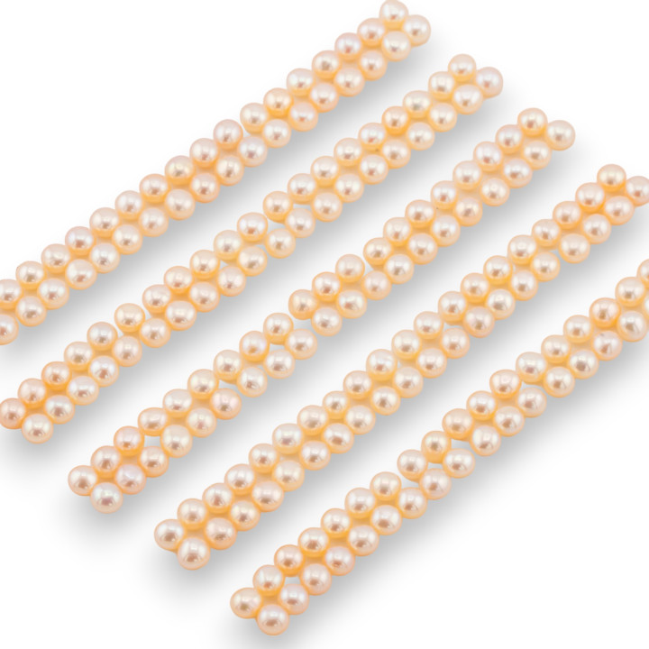 Perle di Fiume Bottoni Cabochon 1 Foro  3,5-4,0mm 100 Paia Rosa