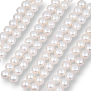 Perle di Fiume Bottoni Cabochon 1 Foro 4,5-5,0mm 90 Paia Bianco